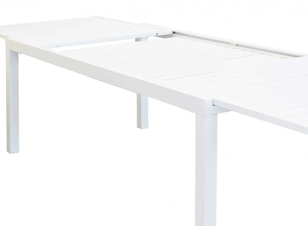 Tavolo Formentera 200/300 x 100 - Struttura e Piano in Alluminio Bianco