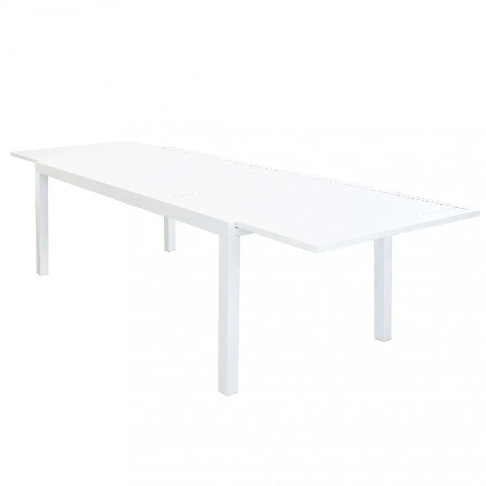 Tavolo Formentera 200/300 x 100 - Struttura e Piano in Alluminio Bianco