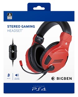 BIGBEN OLP Cuffie Stereo Gaming Rossa PS4/PC