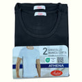 Liabel Athena - Set 2 Pezzi Maglia Uomo Extrafine Girocollo Mezza Manica Cotone Elasticizzato  Art. Jm04