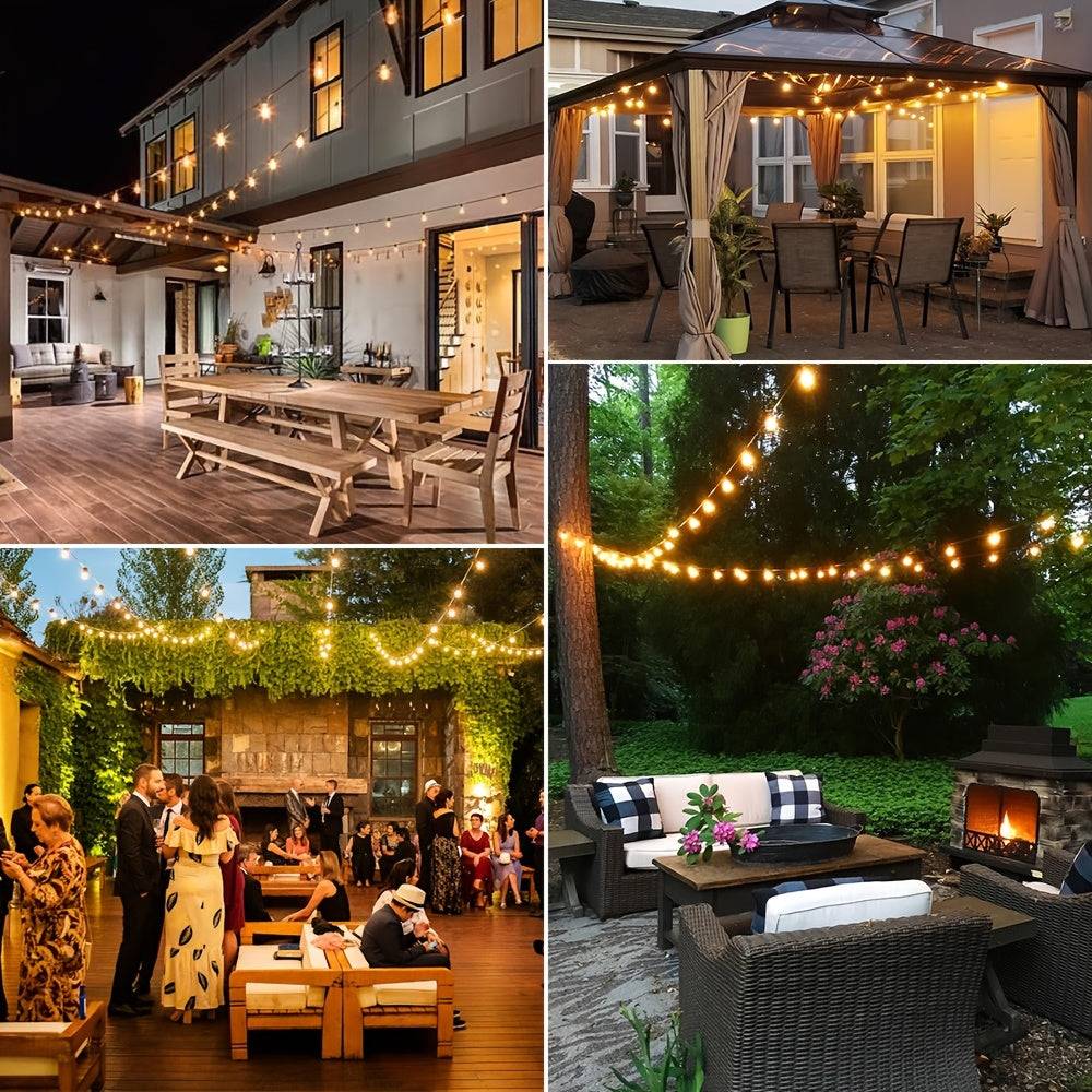 Catena Luminosa LED ST38 30,5 m – Lampadine Edison Dimmerabili Infrangibili per Esterni