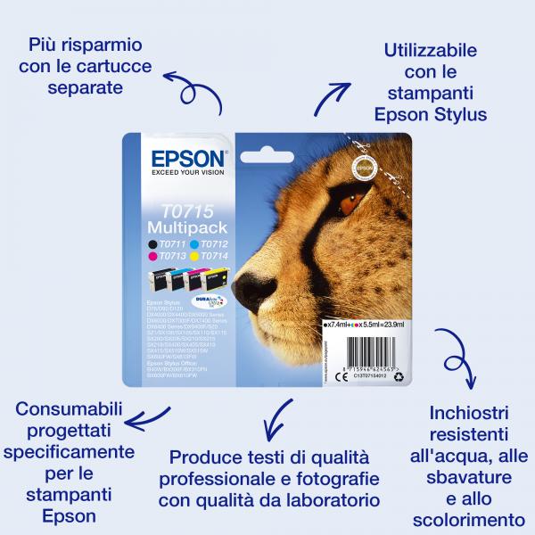 EPSON CART CIANO STYLUS DX4000/4050/D92/D120/SX1-2-4/ST.OFF [C13T07124012]
