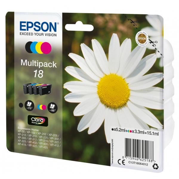 EPSON CART INK MULTIPACK PER XP-102/202/205/302/305/402 SERIE MARGHERITA [C13T18064012]