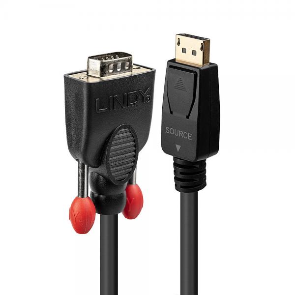 Lindy 41940 cavo e adattatore video 0,5 m VGA (D-Sub) DisplayPort Nero [LINDY41940]