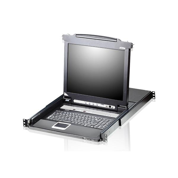 Aten 8-Port 17" LCD KVM Switch (USB - PS/2 VGA) with USB Peripheral port TASTIERA ITALIANA [CL5708M-ATA-ITG]