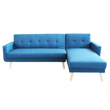 Divano Letto Moderno con Struttura in Metallo e Legno