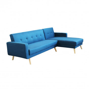 Divano Letto Moderno con Struttura in Metallo e Legno