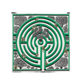 Foulard Quadrato Astrologie Labyrinthe Verde