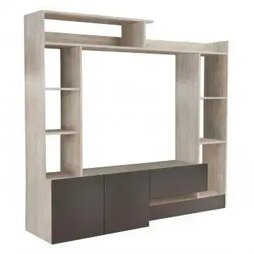 Parete Soggiorno Entry Pino Chiaro e Grigio - Dimensioni: cm 180 x 28/40 x 165 h