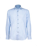CAMICIA A RIGHE CELESTE E BLUE