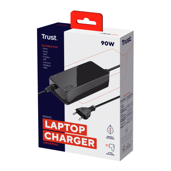 TRUST CARICATORE UNIVERSALE LAPTOP PRIMO, 19V-90W [22142]