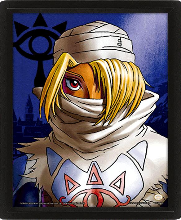 PYRAMID THE LEGEND OF ZELDA (ZELDA TO SHEIK) - POSTER 3D LENTICULAR INCORNICIATO
