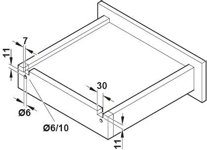 GUIDA CON MONTAGGIO INVISIBILE, HÄFELE MATRIX RUNNER UM A30, USCITA TOTALE, PORTATA FINO A 30 KG AMM  250MM