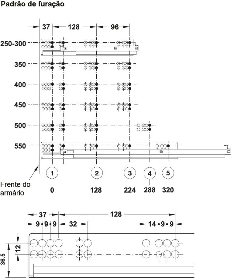 GUIDA CON MONTAGGIO INVISIBILE, HÄFELE MATRIX UM A30 USCITA TOTALE, PORTATA FINO A 30 KG 350MM