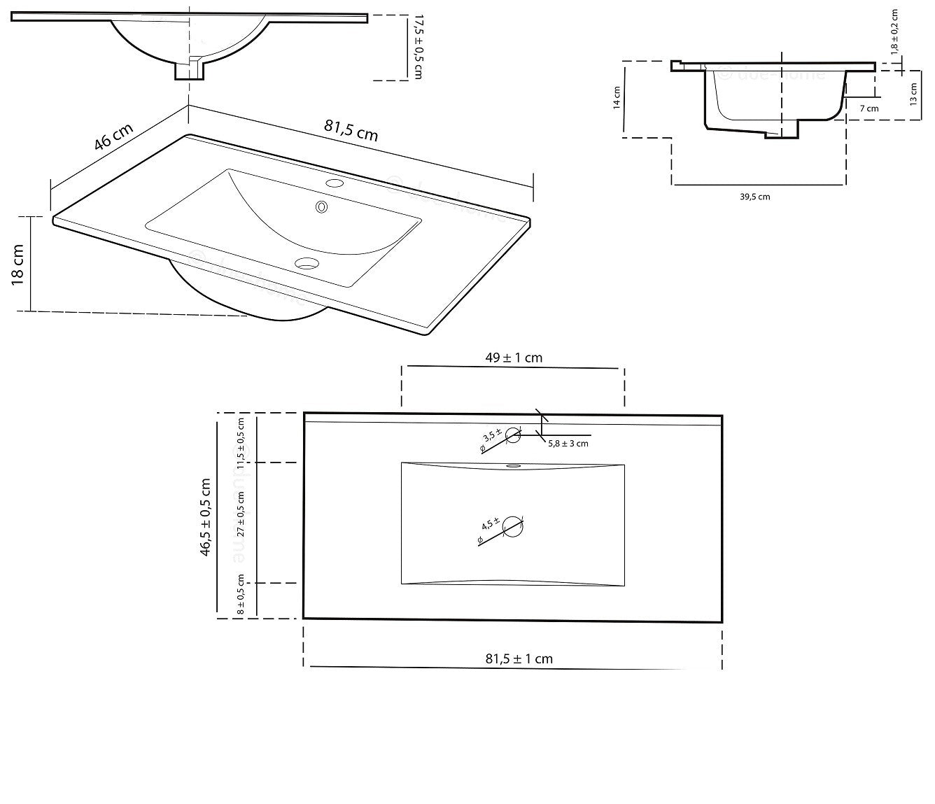 Mobile Bagno Grigio Ceniza 80x45x80 cm con Specchio