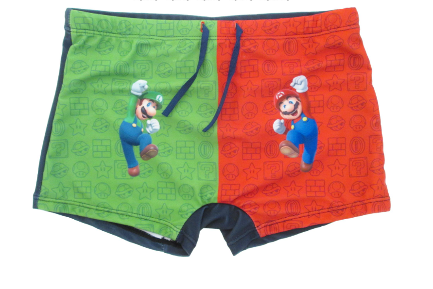 NINTENDO SUPER MARIO : MARIO E LUIGI - COSTUME DA BAGNO BOXER 10 ANNI (140cm)
