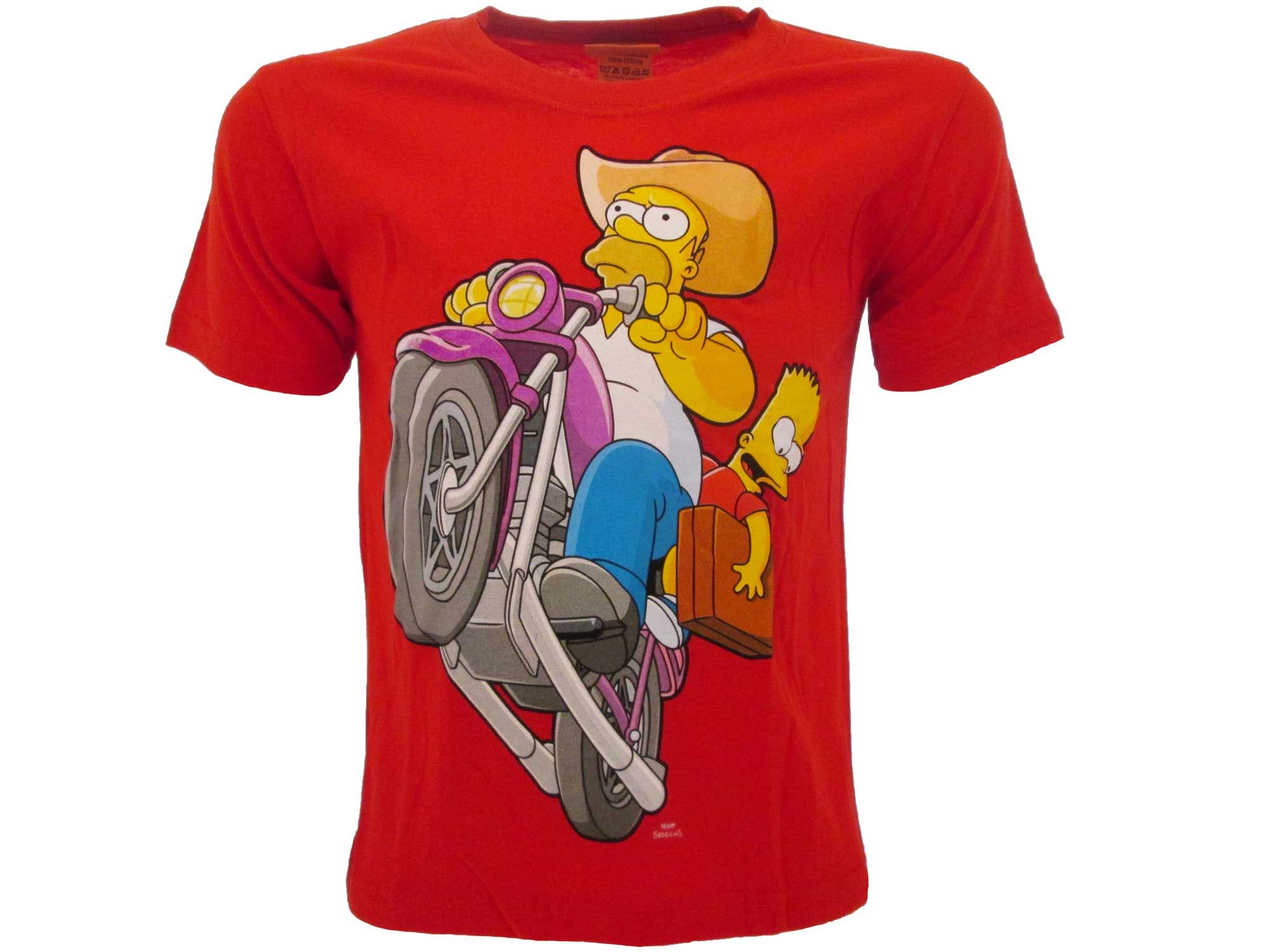 THE SIMPSONS - Homer con la moto T- shirt 5/6  rossa