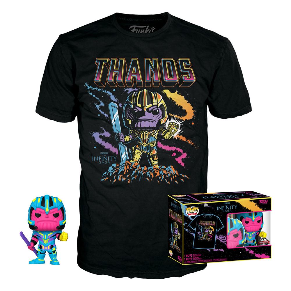 FUNKO POP  Funko  & Tee (Adult): Marvel - Thanos (Blacklight)  Figure & T-Shirt (L)