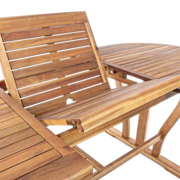 Tavolo ovale allungabile legno acacia massiccio 150/200x90 cm