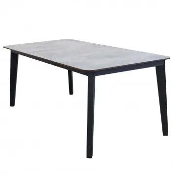 Tavolo Cancun 180 x 90 Struttura in Alluminio Verniciato Antracite e Piano in Laminato Grigio Scuro