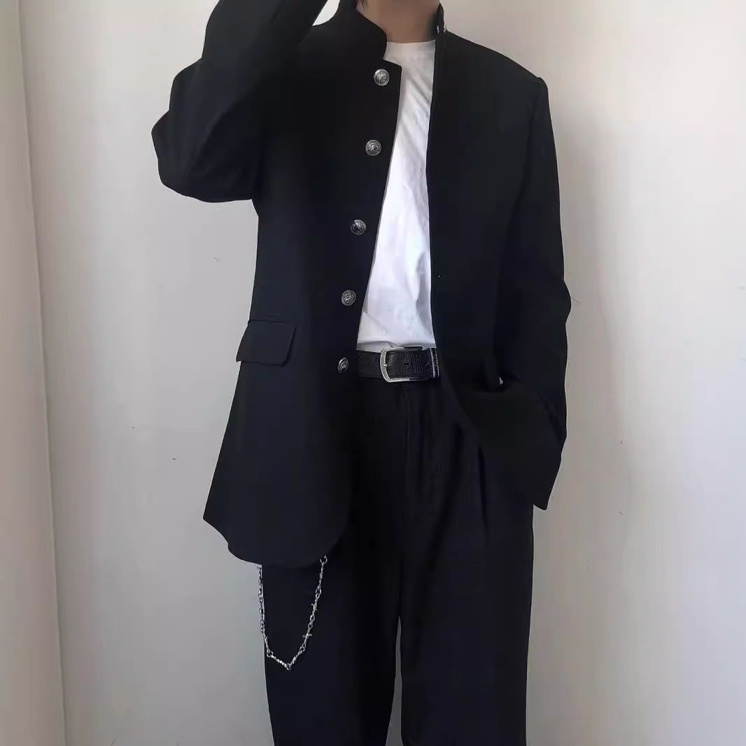 Abito casual da ragazzo in stile coreano e hongkonghese, a maniche lunghe, in stile college