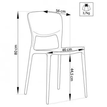 Sedia Mets - Sedia in Polipropilene Dimensioni: cm 56 x 46 x 80 h