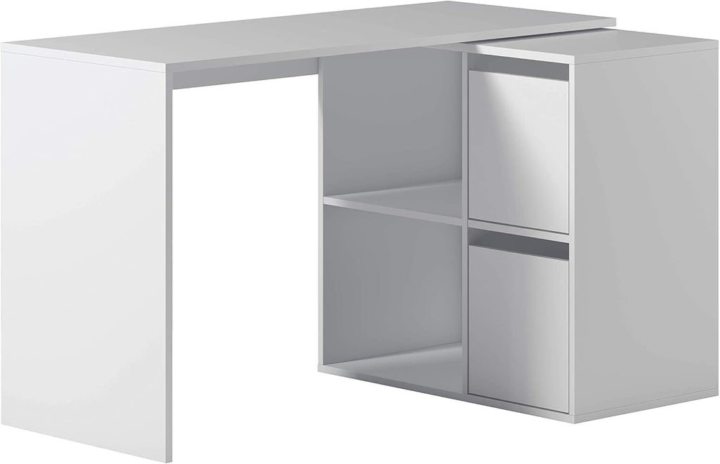 Scrittoio reversibile bianco pluriposizione - 120x49x78 cm regolabile