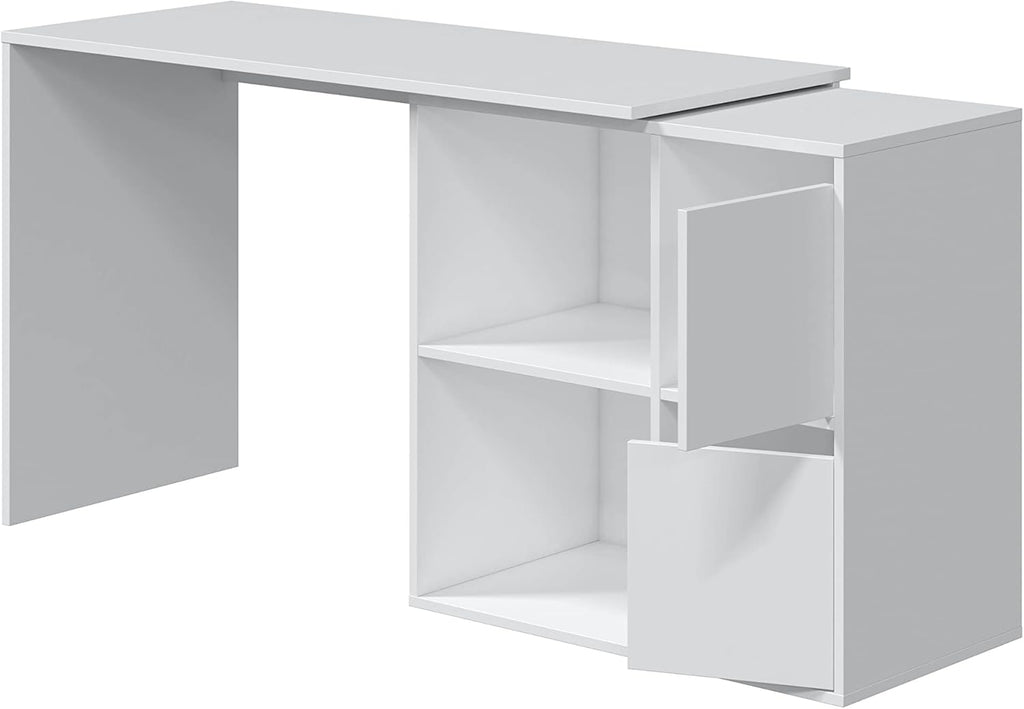 Scrittoio reversibile bianco pluriposizione - 120x49x78 cm regolabile