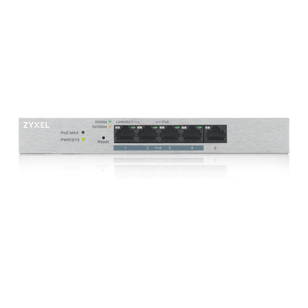 Zyxel GS1200-5HP v2 Gestito Gigabit Ethernet (10/100/1000) Supporto Power over Ethernet (PoE) Grigio [GS1200-5HPV2-EU0101F]