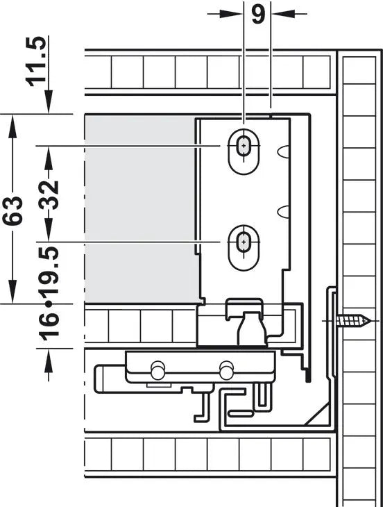 SPONDINA, MATRIX BOX SLIM A, ALTEZZA SPONDINA 89 MM 450 MM ANTRACITE