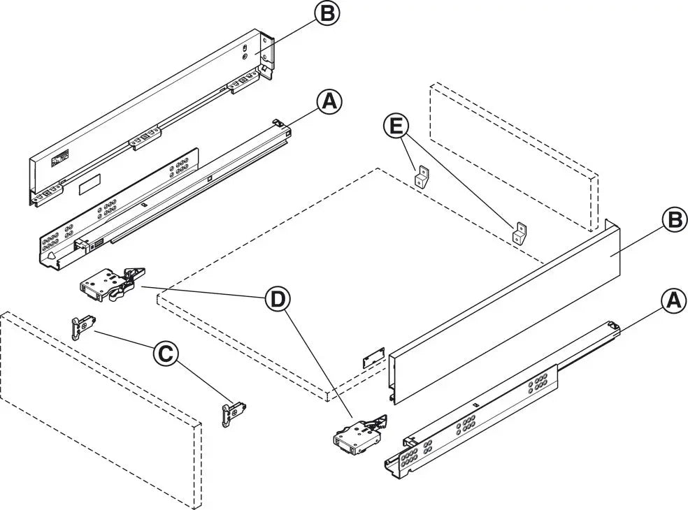 SPONDINA, MATRIX BOX SLIM A, ALTEZZA SPONDINA 89 MM 500 MM ANTRACITE
