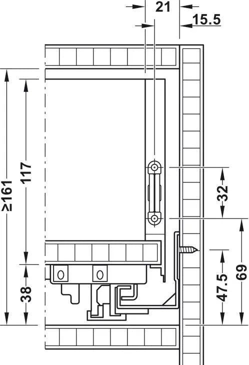 SPONDINA, MATRIX BOX SLIM A, ALTEZZA SPONDINA 128 MM 400 MM BIANCO