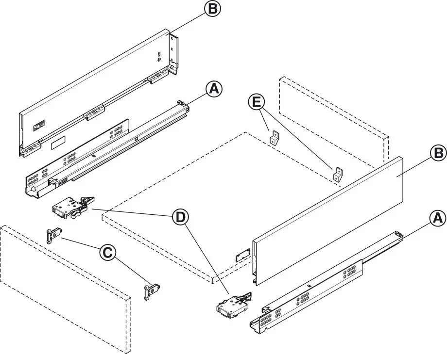 SPONDINA, MATRIX BOX SLIM A, ALTEZZA SPONDINA 128 MM 500 MM ANTRACITE