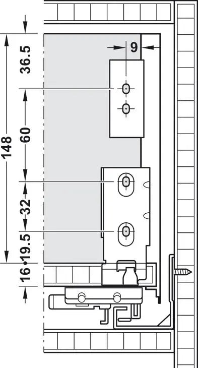 SPONDINA, MATRIX BOX SLIM A, ALTEZZA SPONDINA 175 MM 350 MM ANTRACITE