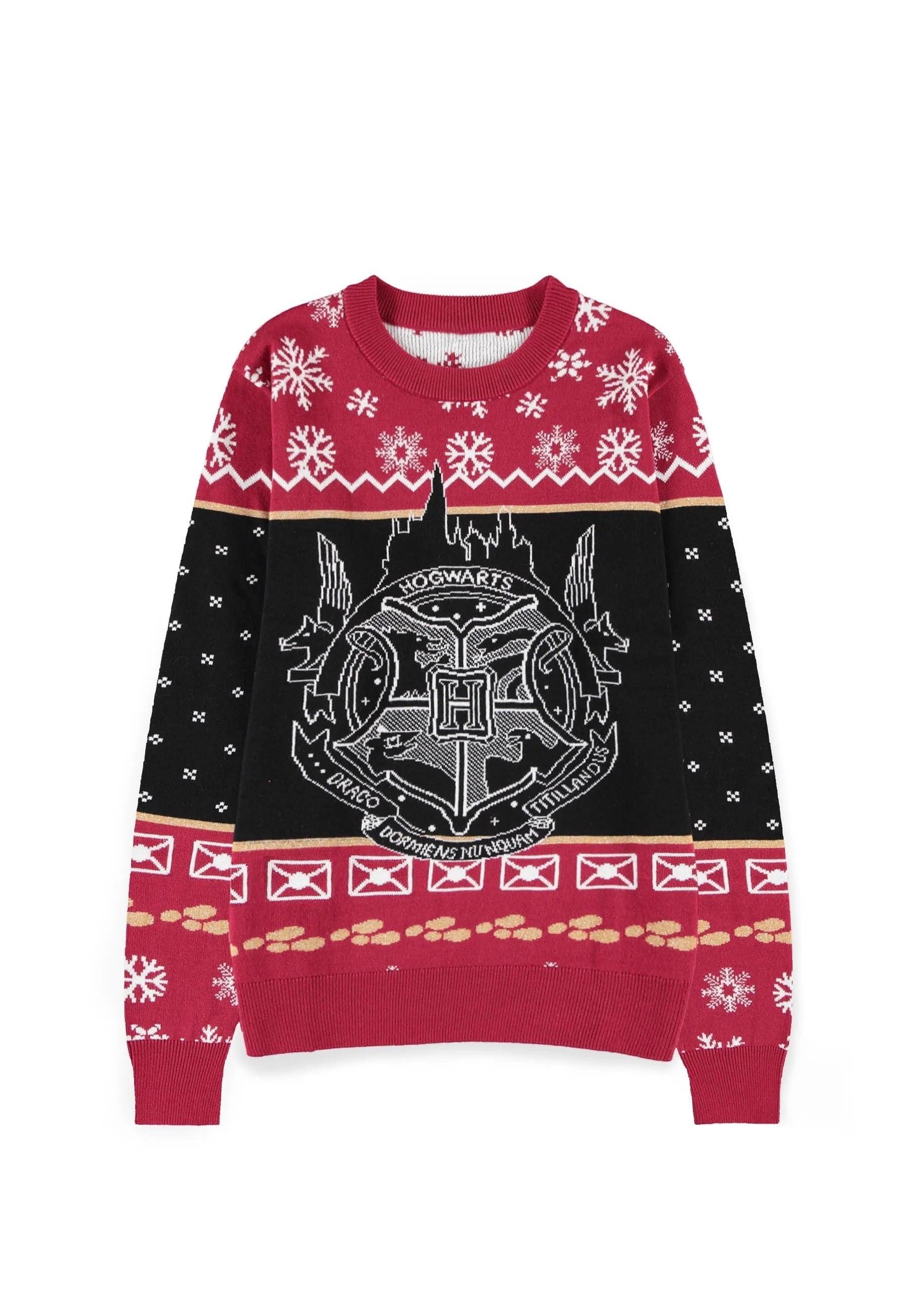 DIFUZED HARRY POTTER - MAGLIONE NATALIZIO: HOGWARTS LOGO - TAGLIA M