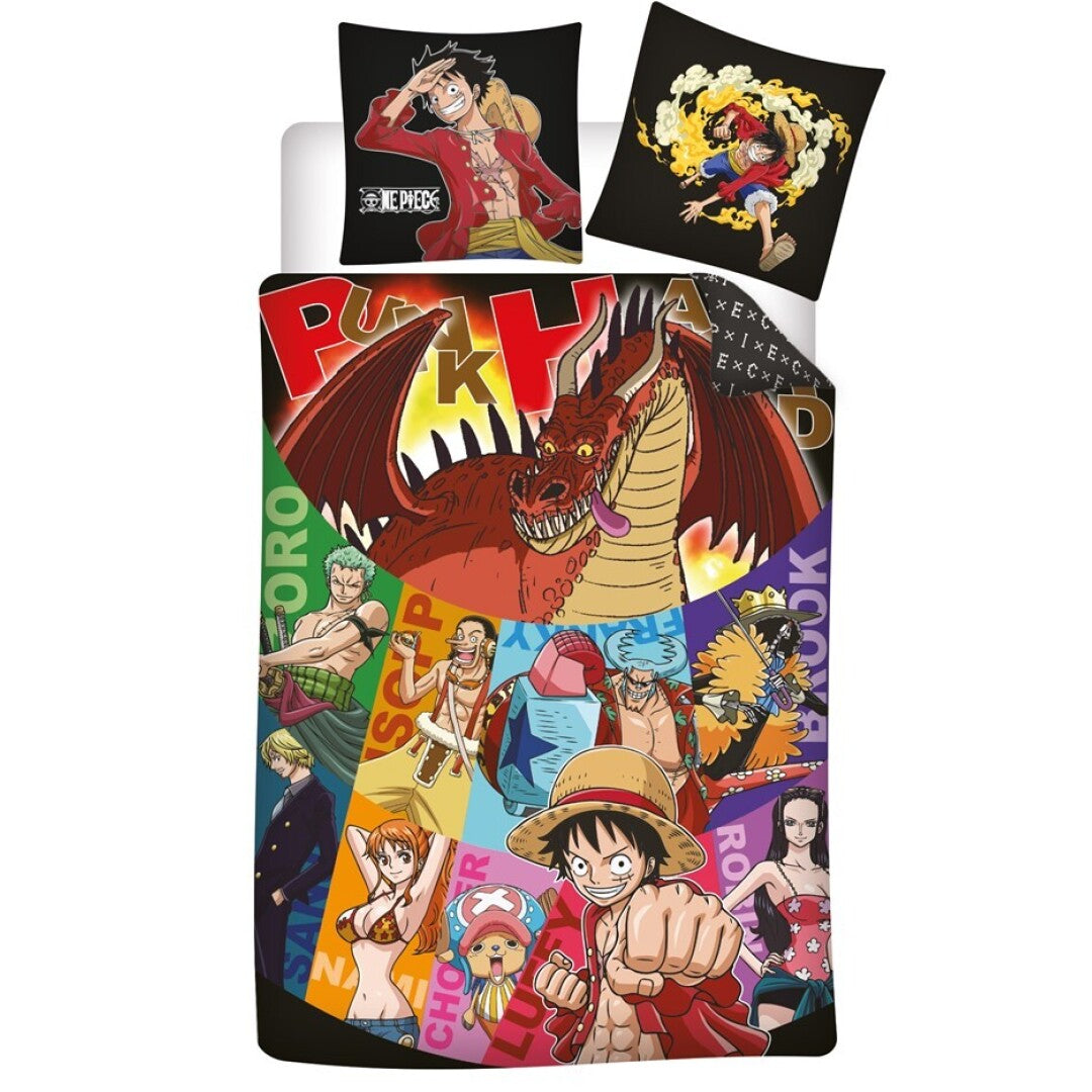 ONE PIECE - Copripiumino (140x200 cm) + Federe (63x63 cm): "Crew"