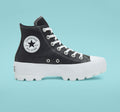 Converse scarpa sneakers da donna in pelle Lugged HI Chuck Taylor All Star 567164C nero bianco