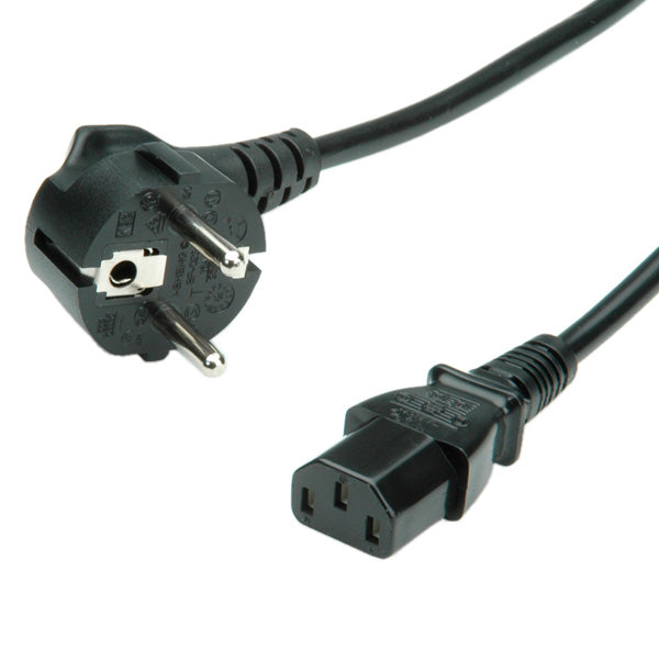 VALUE CAVO DI ALIMENTAZIONE, CONNETTORE DIRETTO IEC, NERO, 1.8M [19.99.1018]