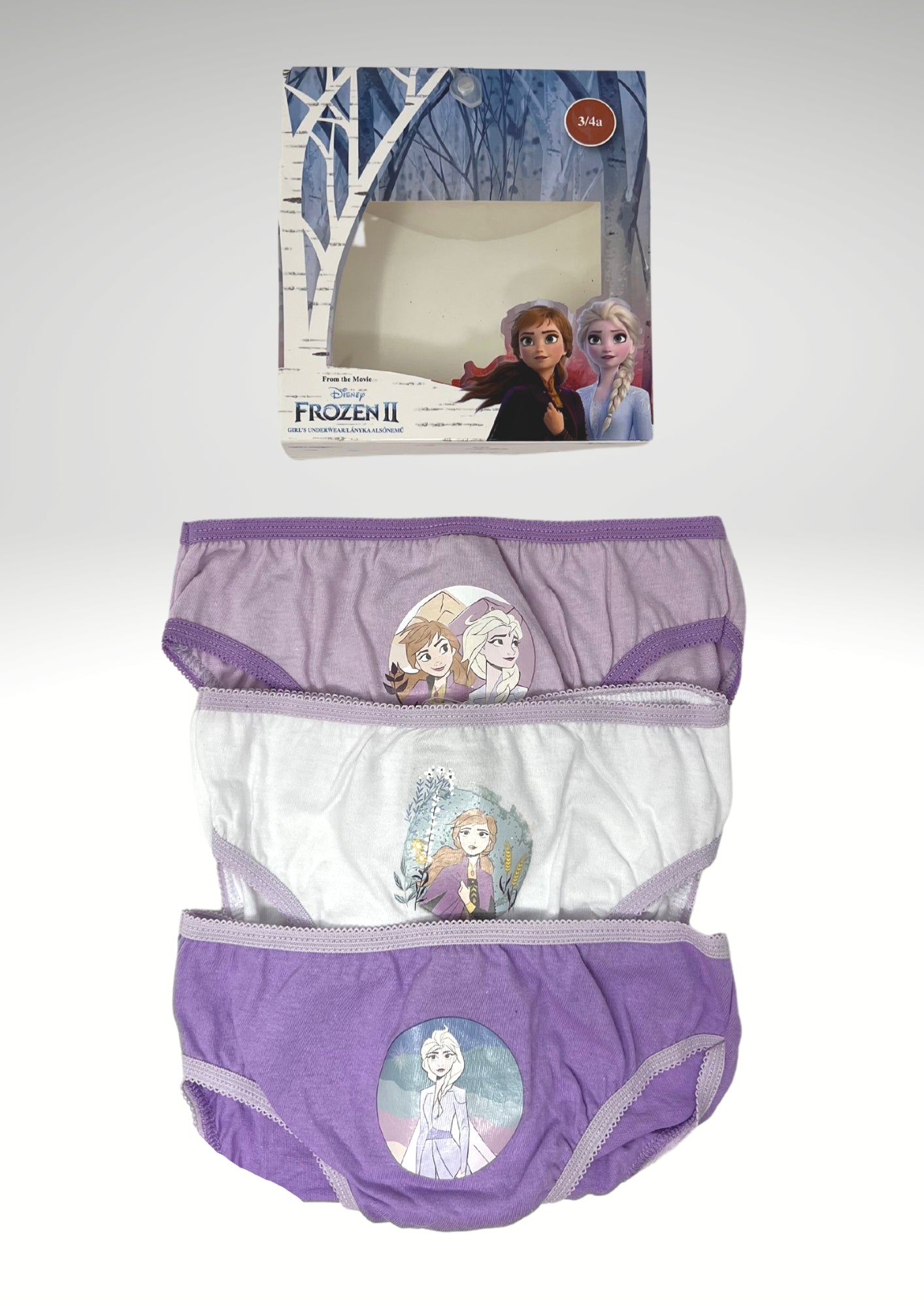 Cartoon Frozen Confezione Da 3 Slip Bimba 100% Cotone Stampe/colori Assortiti