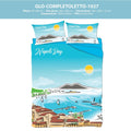 Completo Lenzuola 2 Posti Con Stampa (napoli Notte-giorno) Abbinabile Con Trapunta  Art. Glonap1027