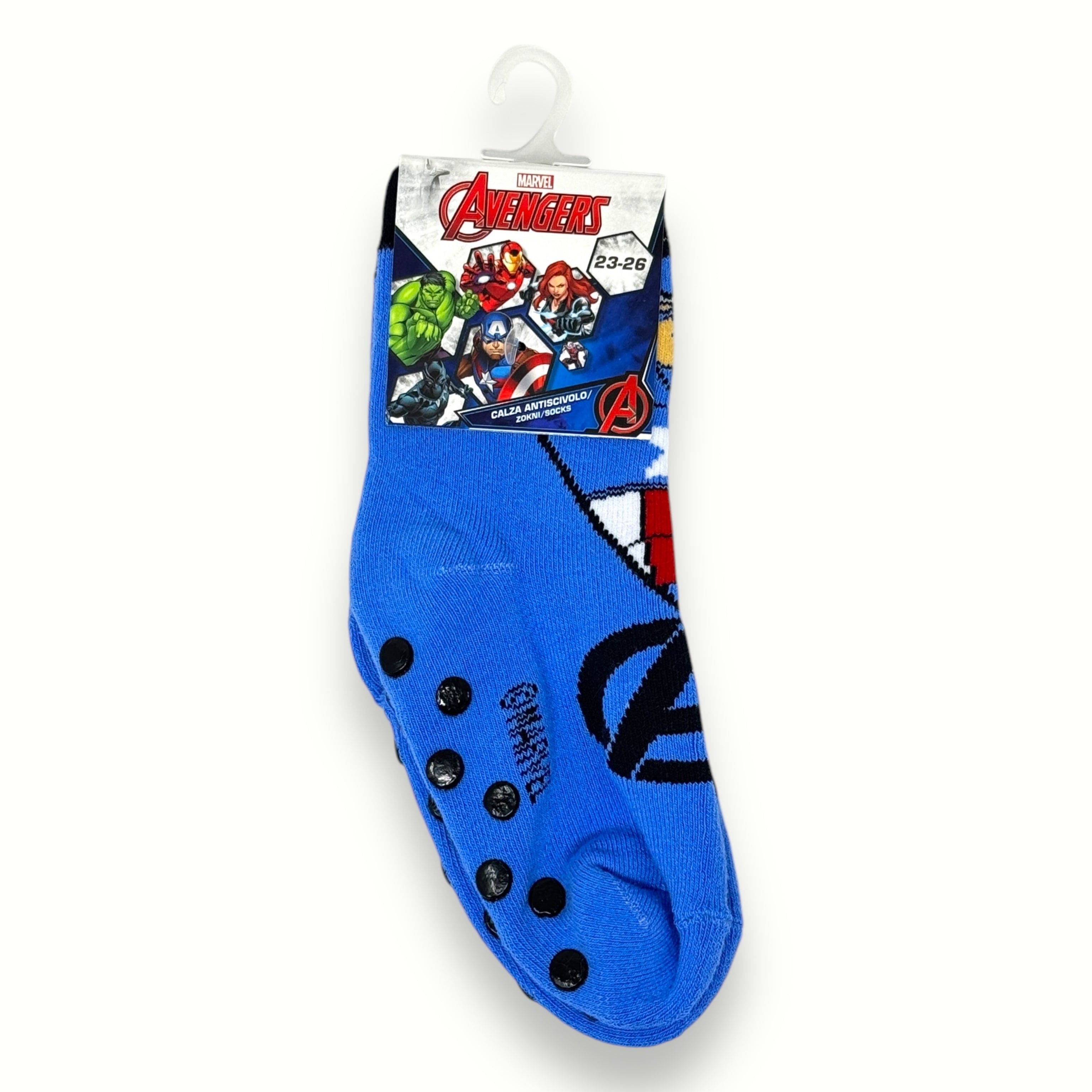 Disney - Calza Antiscivolo Corta Bimbo In Spugna Disegno Avengers  Art. Ave1530