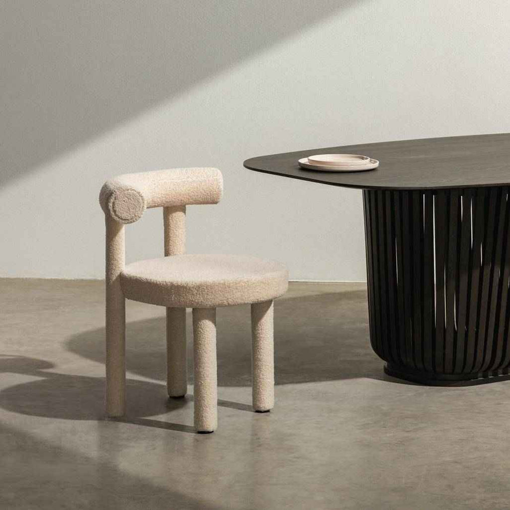Sedia da Pranzo PERER II, Beige Bouclé
