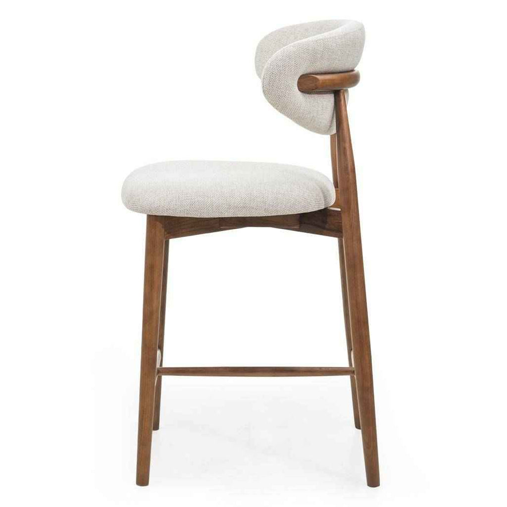 Sgabello da Bar MIRALI Beige e Marrone