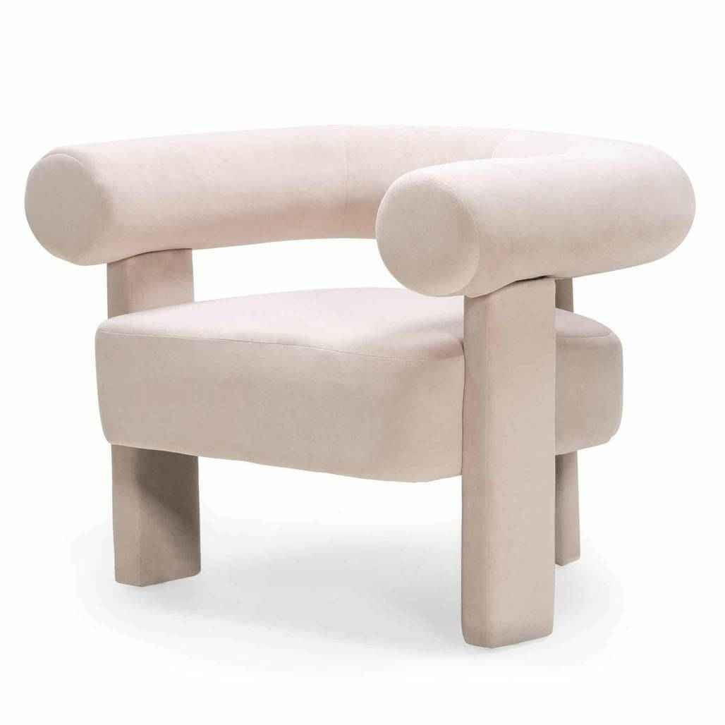 Poltrona ATYPIQUE, beige chiaro, velluto