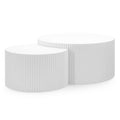 Set tavolini da caffè ZOE rigato bianco