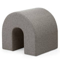 Pouf imbottito ARR, forma arrotondata, marrone chiaro