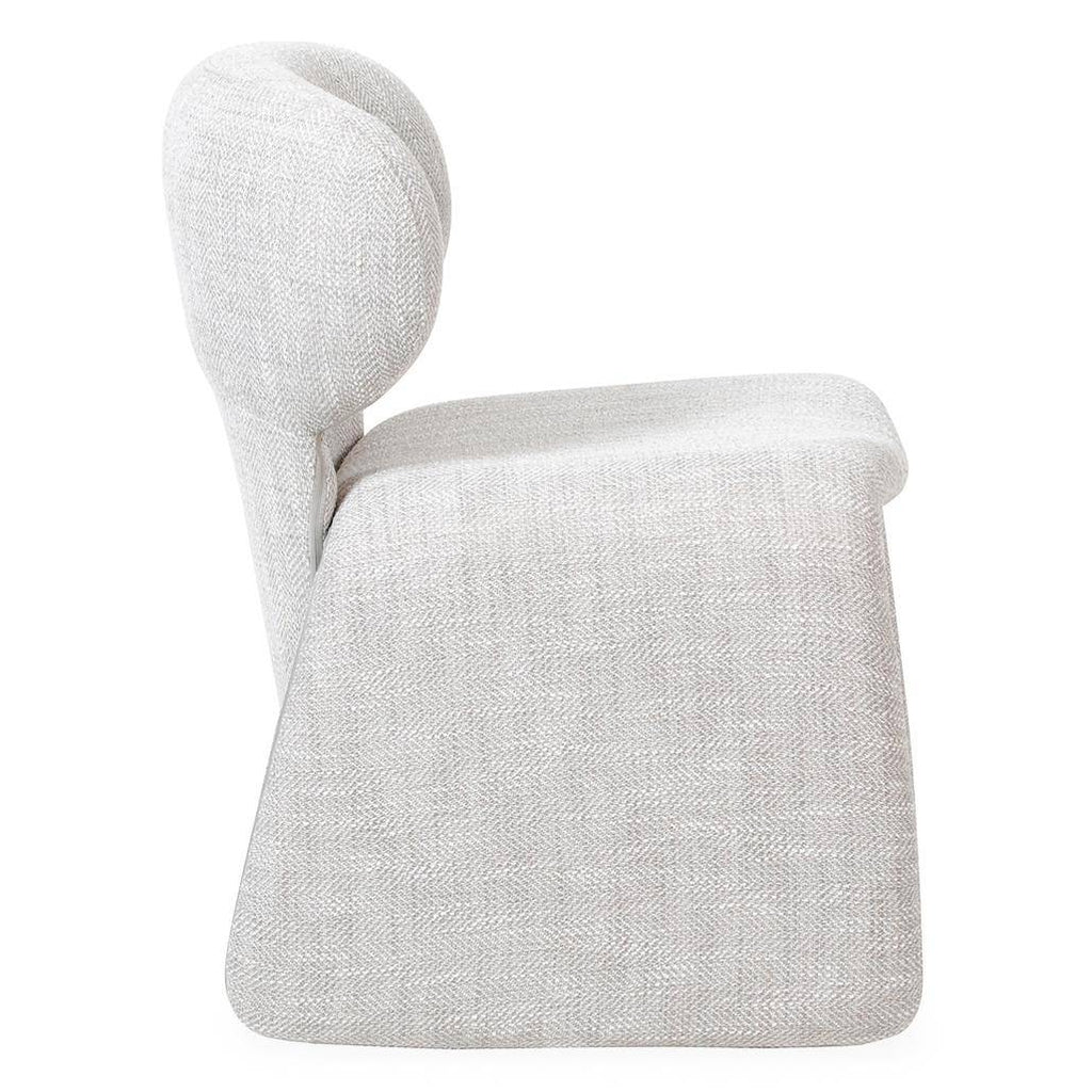 Poltrona rivestita BIZZA, beige e grigio