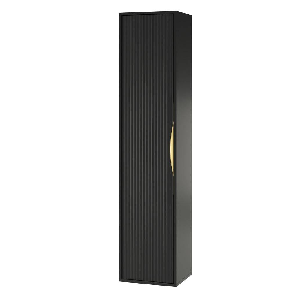 Mobile bagno ANVERS, rigato, maniglia oro, nero