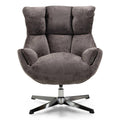 Poltrona girevole LUPIN, tortora/gambe cromate