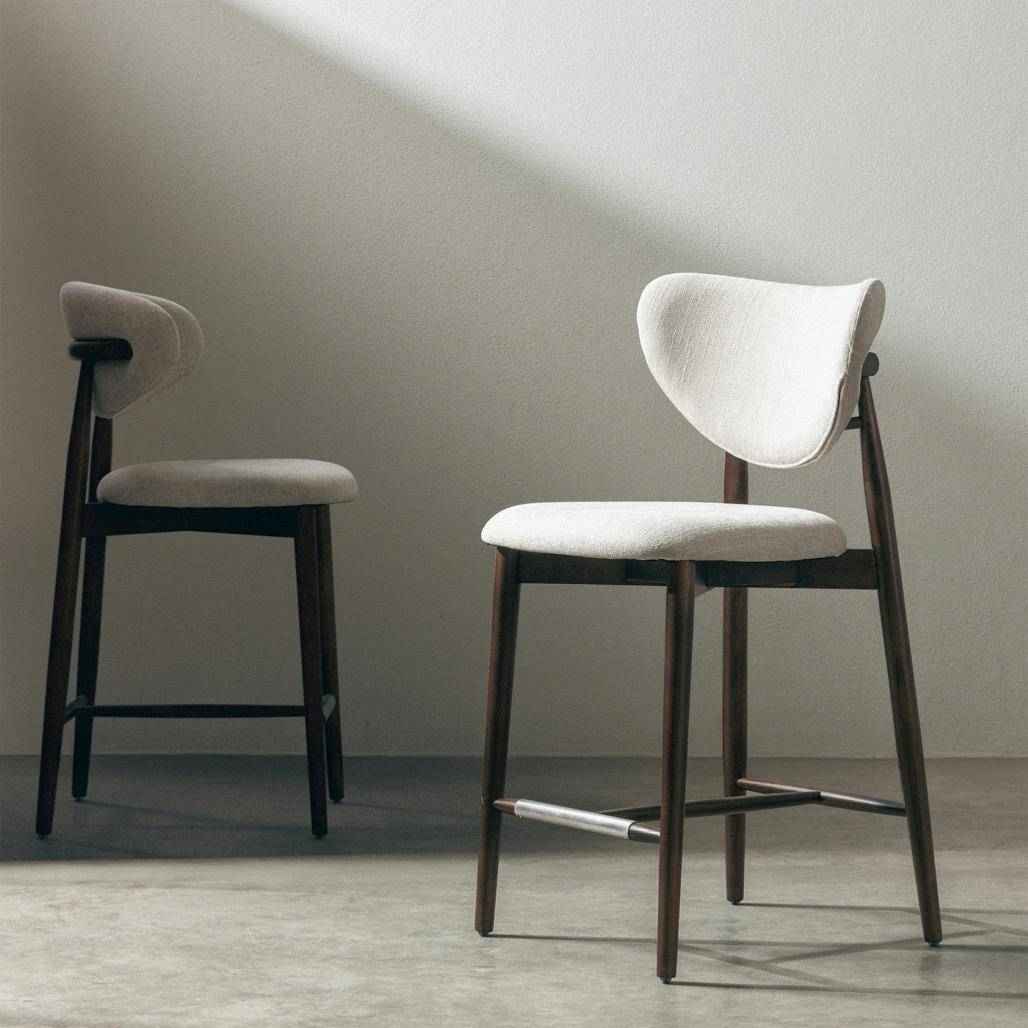 Sgabello da Pranzo JULIETTE Beige/Noce